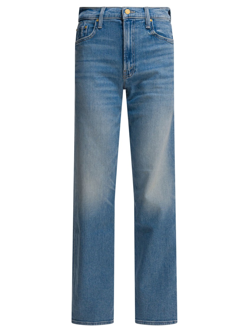 Mother Straight-leg Jeans With Medium Blue Wash In Blue