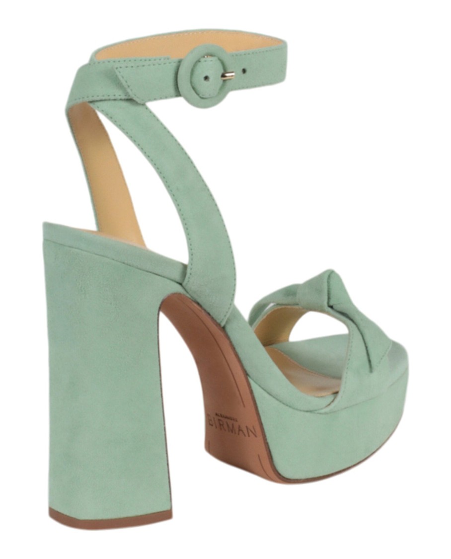 Alexandre Birman Clarita Curve 120 Suede Platform Sandal In Green
