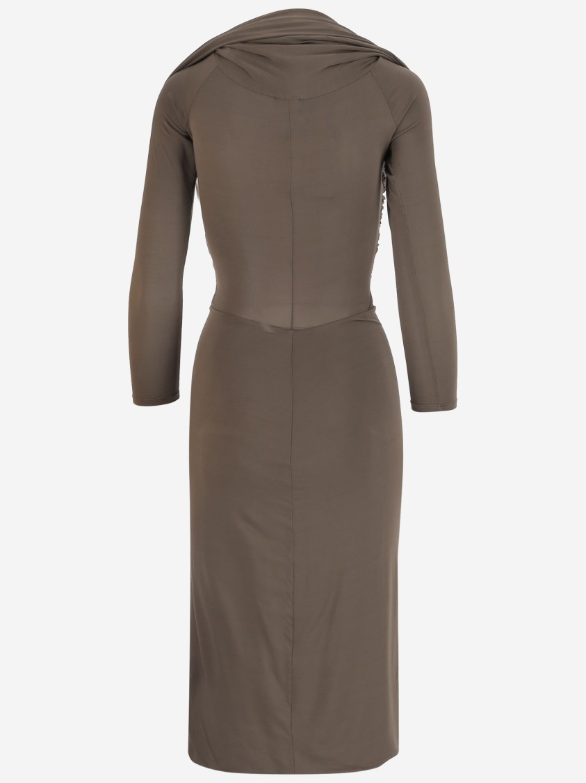 Patou Long Dress Cross Effect In Brown
