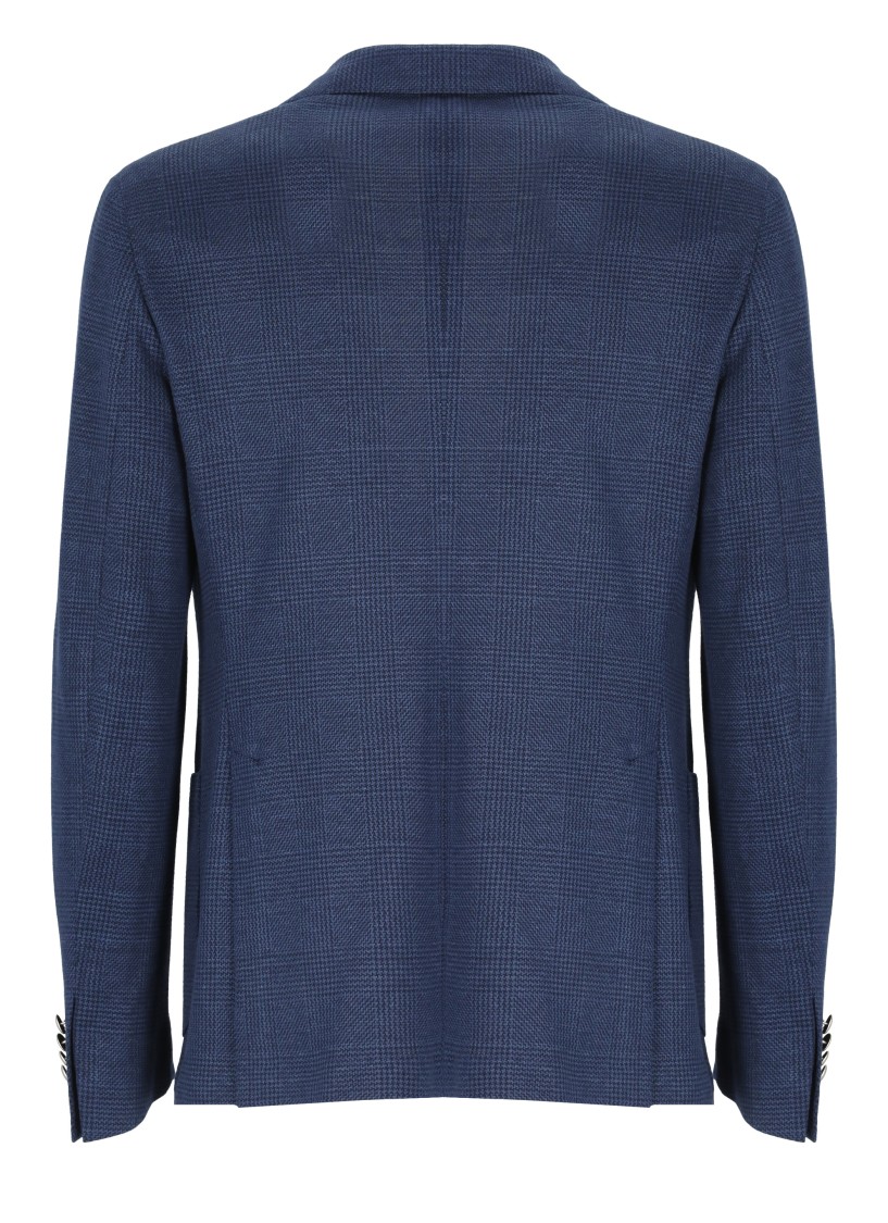 Shop Lubiam Blue Cotton And Linen Jacket