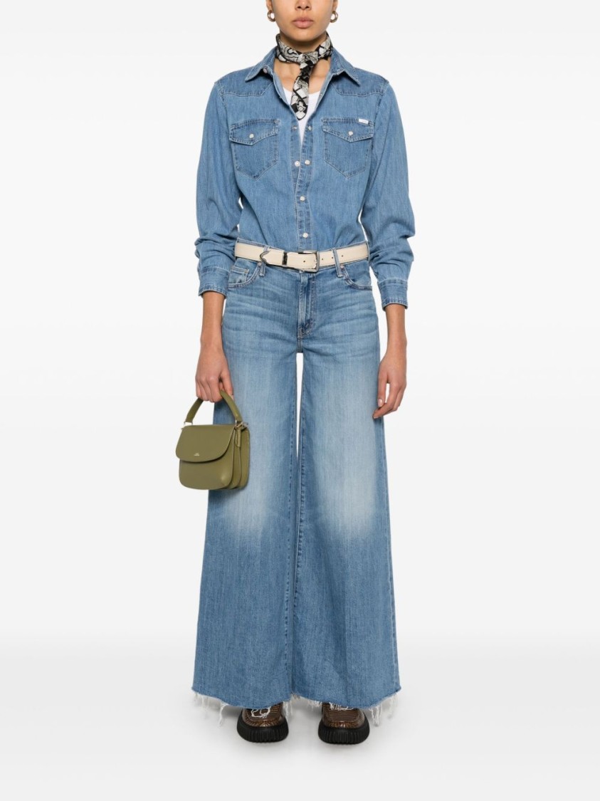 Mother Classic Button-down Shirt In Soft Clear Blue In Blue