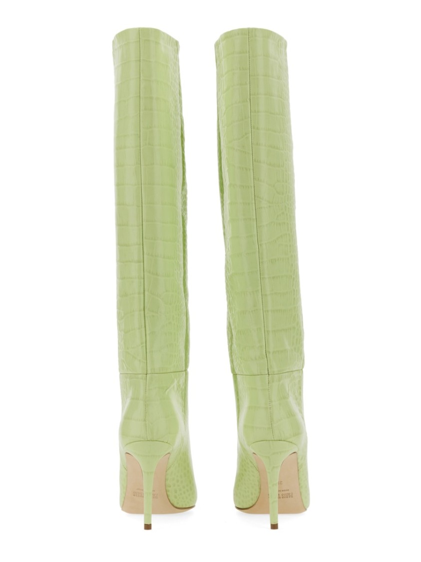 Paris Texas Knee-high 85 Stiletto Boots In Green