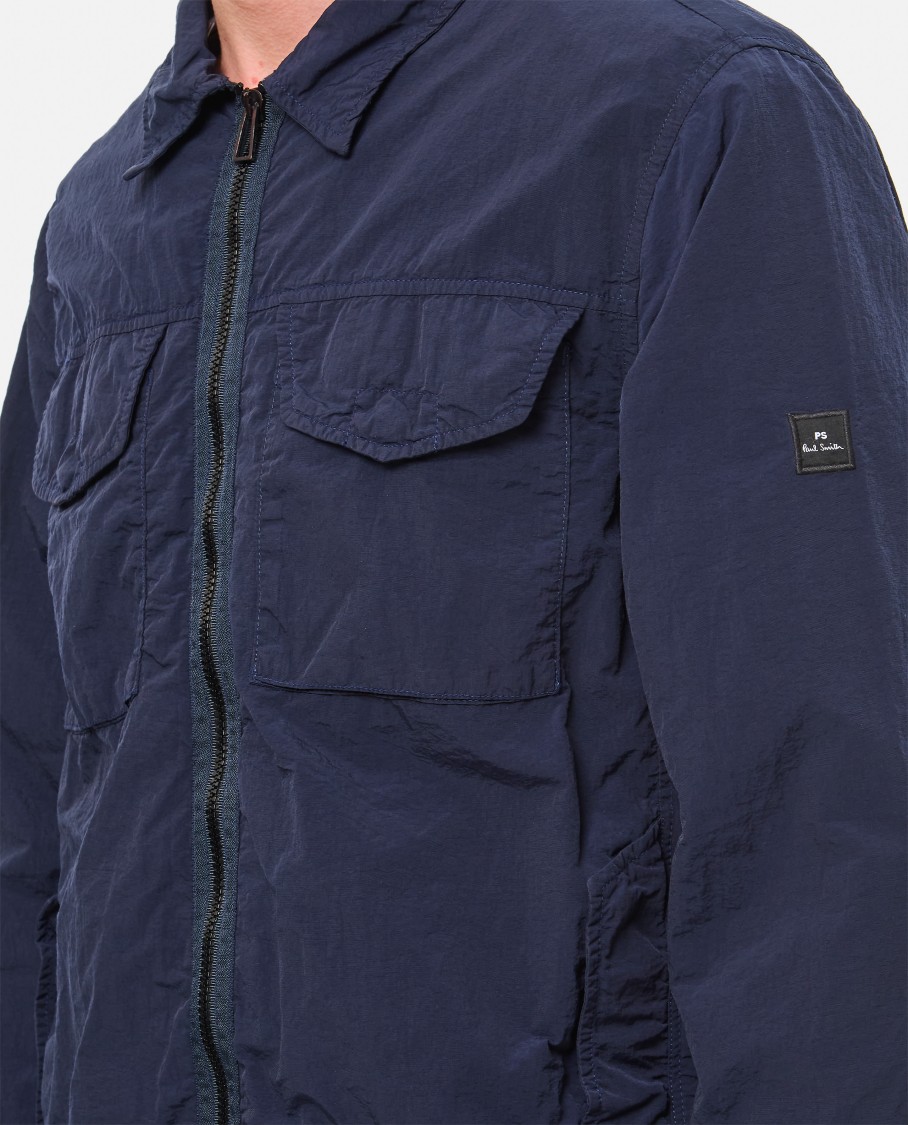 PAUL SMITH PAUL SMITH DOUBLE ZIPPER JACKET WITH CLASSIC COLLARFOUR BUTTONED POCKETS