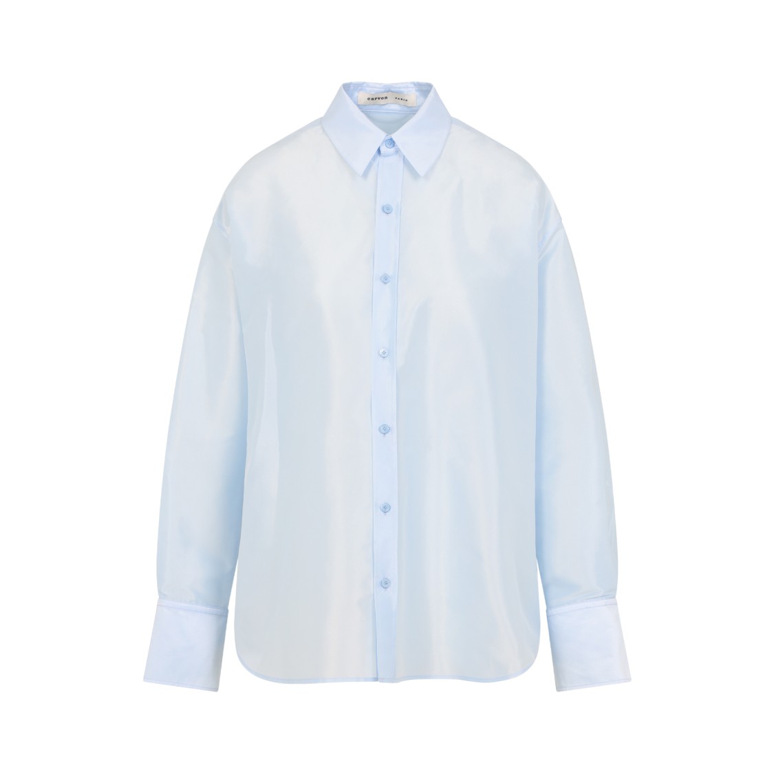 Carven Logo Embroidered Buttoned Shirt In Green