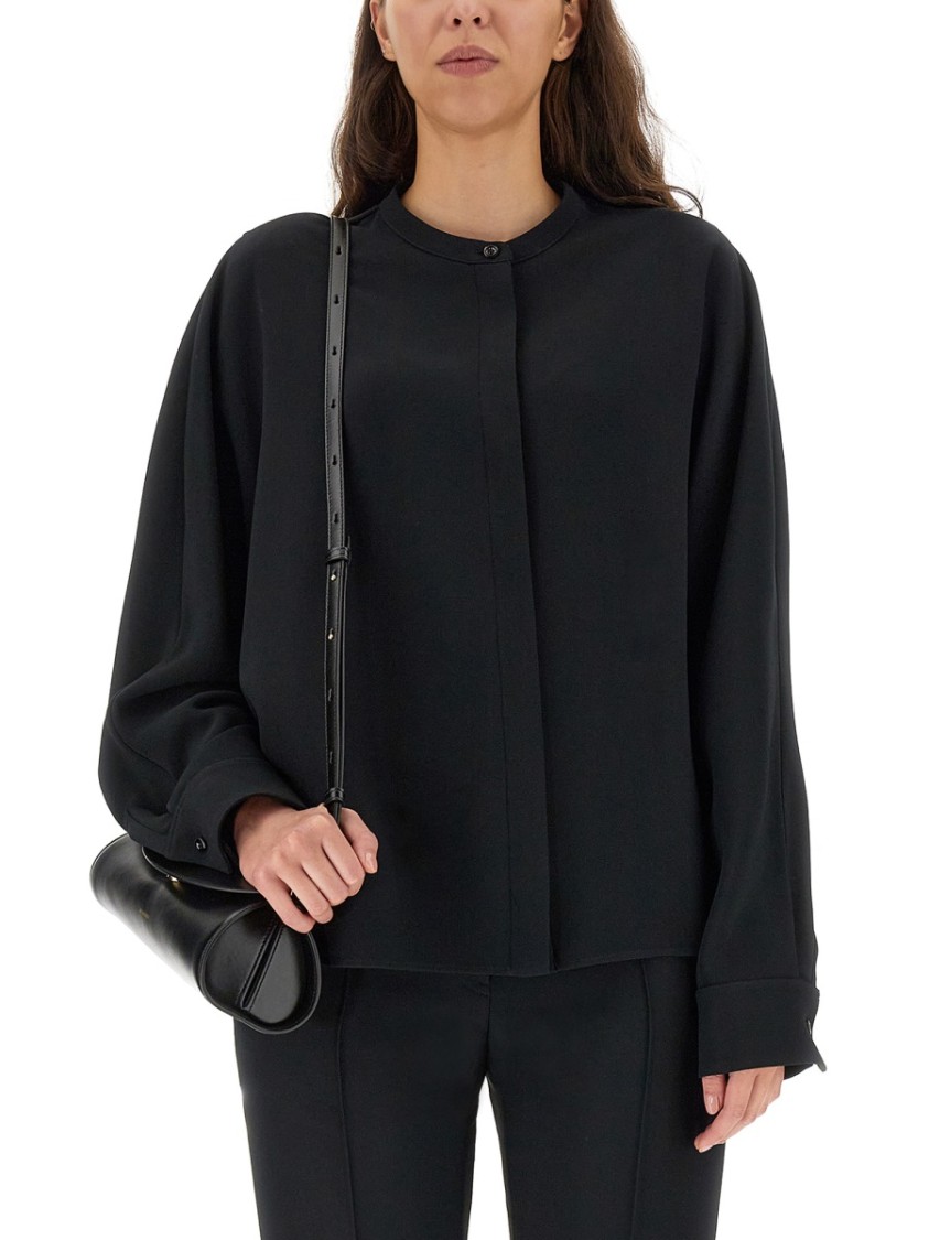Jil Sander Relaxed-fit Viscose Blend Shirt With Button Closure In Black