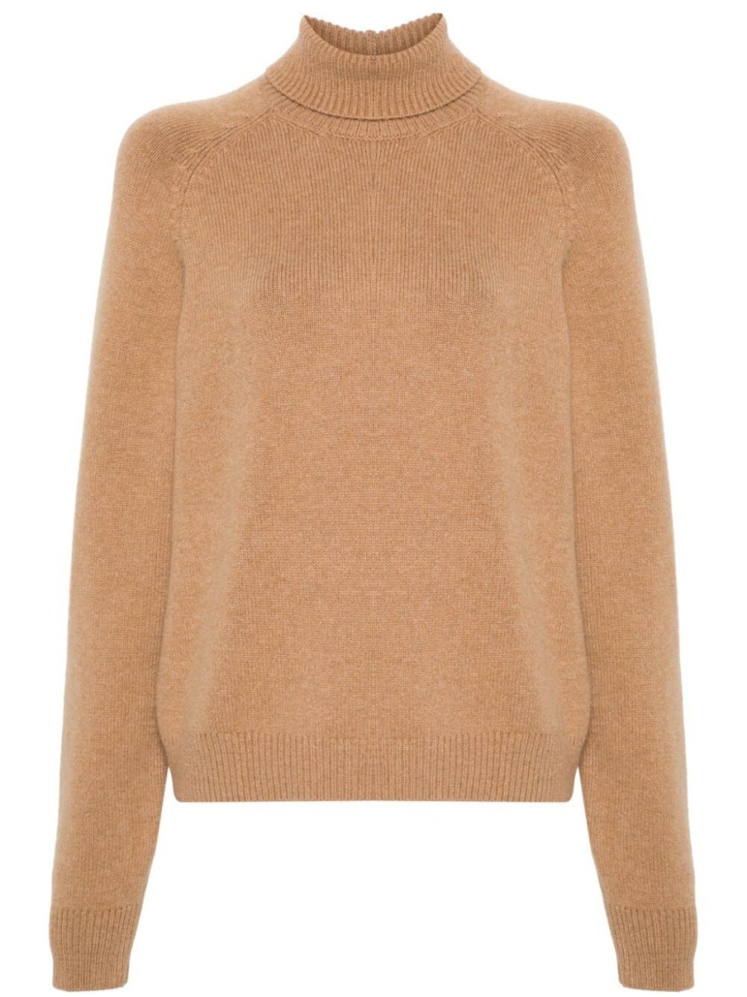 Fendi Turtleneck Cashmere Knitwear With Ribbed Detailing
