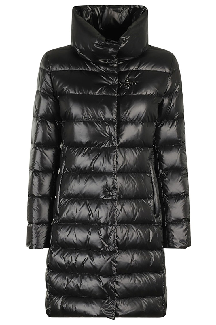 Fay Long Urban Hook And Loop Down Jacket In Black