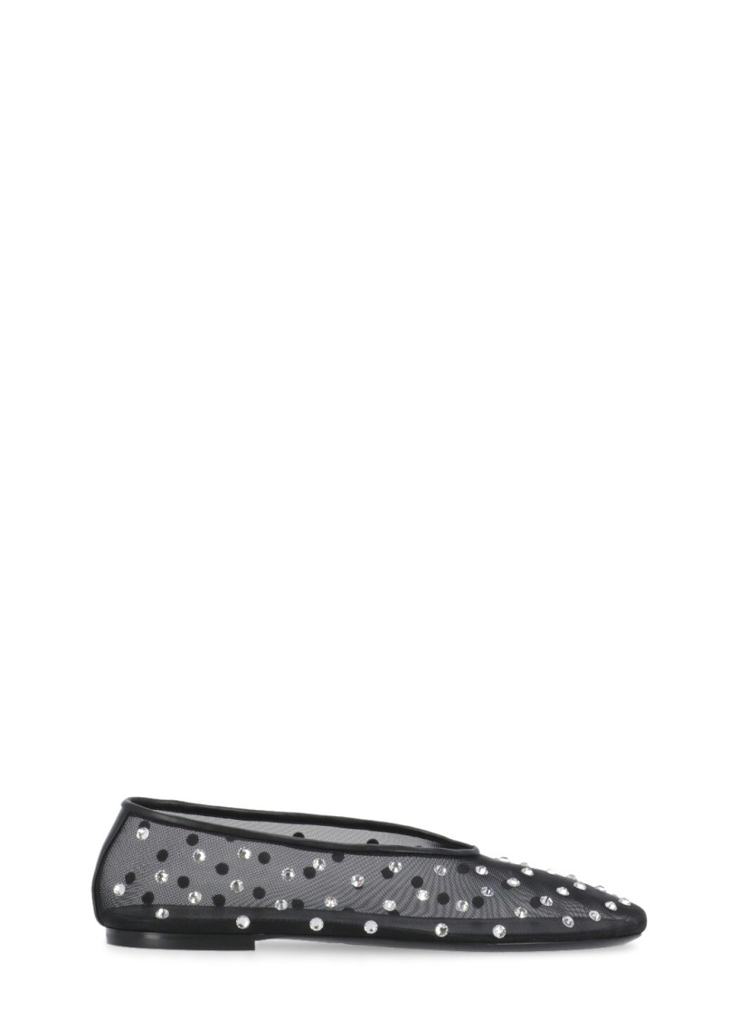 Shop Khaite Black Marcy Flats Ballet Shoes