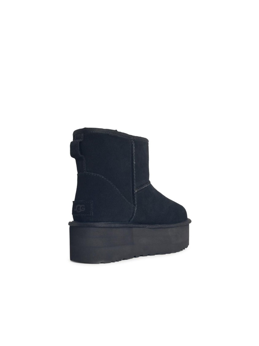 Ugg Classic Mini Platform' Black Suede Boots In Black