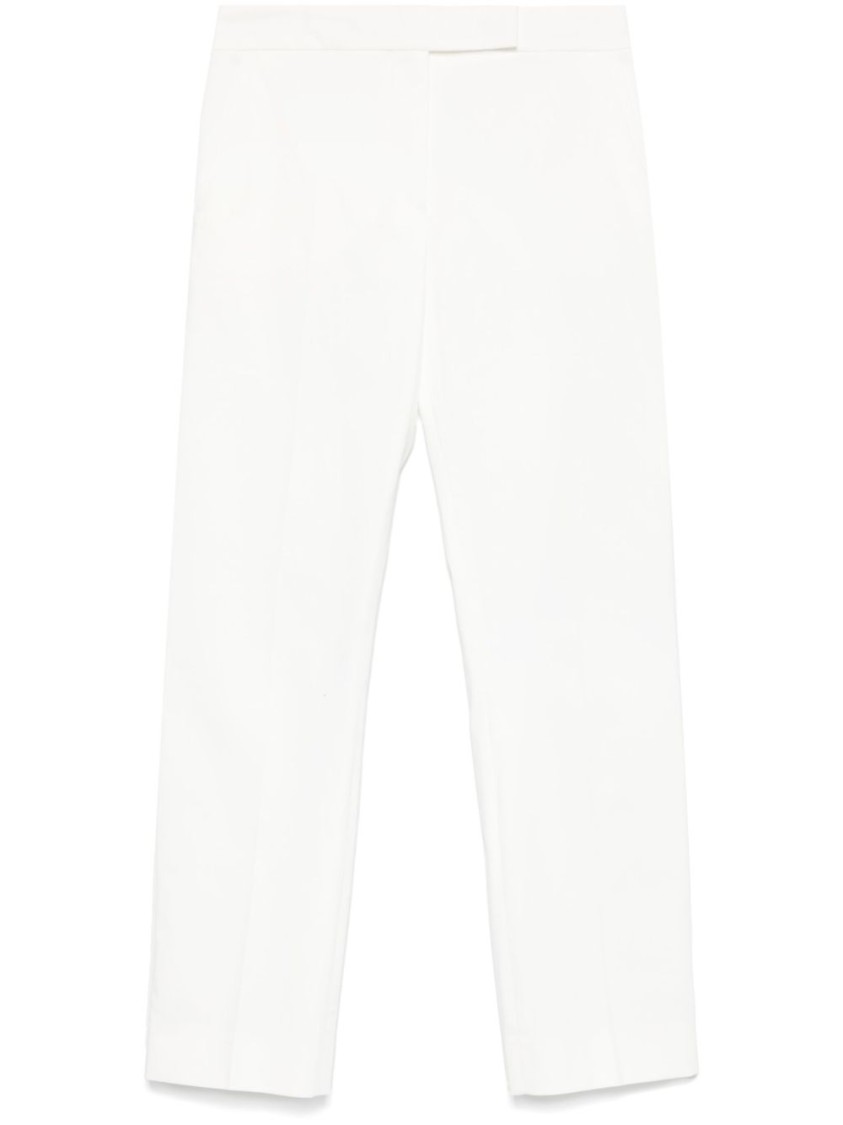 Max Mara Tailored Straight Leg Trousers With Belt Loops In White
