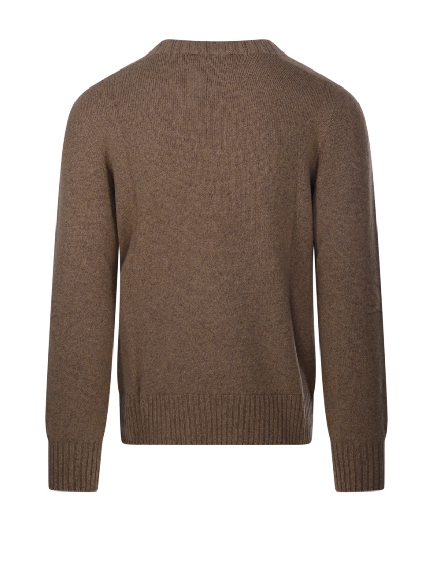 Shop Officine Generale Seamless Brown Sweater