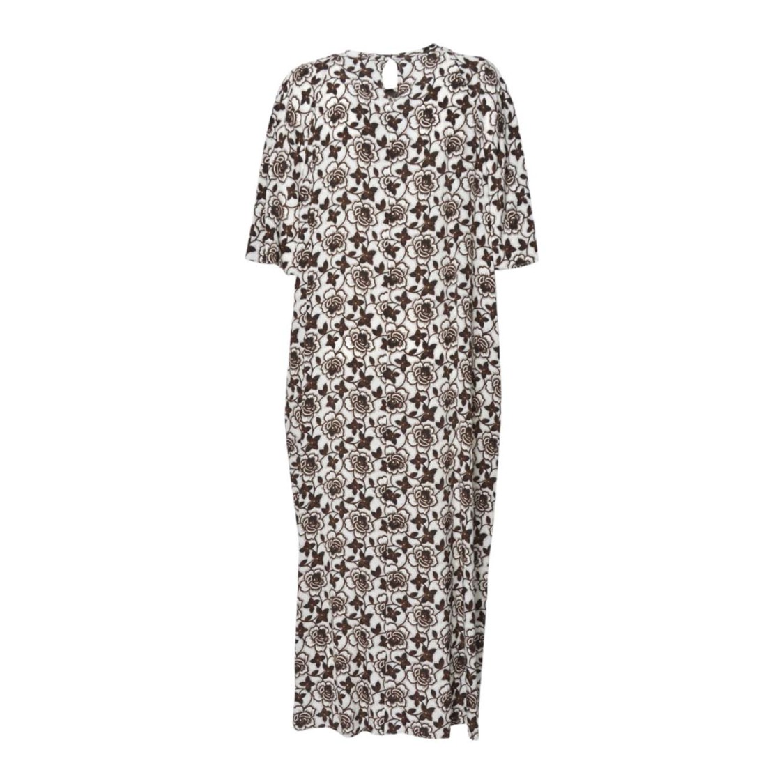 Max Mara Floral Pattern Maxi Dress With Short Sleeves In Multi