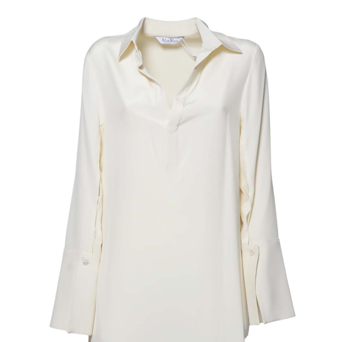 Max Mara Relaxed Maxi Dress With Classic Collar In White