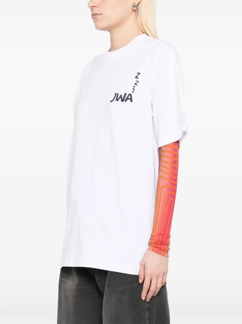 Jw Anderson Women White Logo And Print T-shirt In White