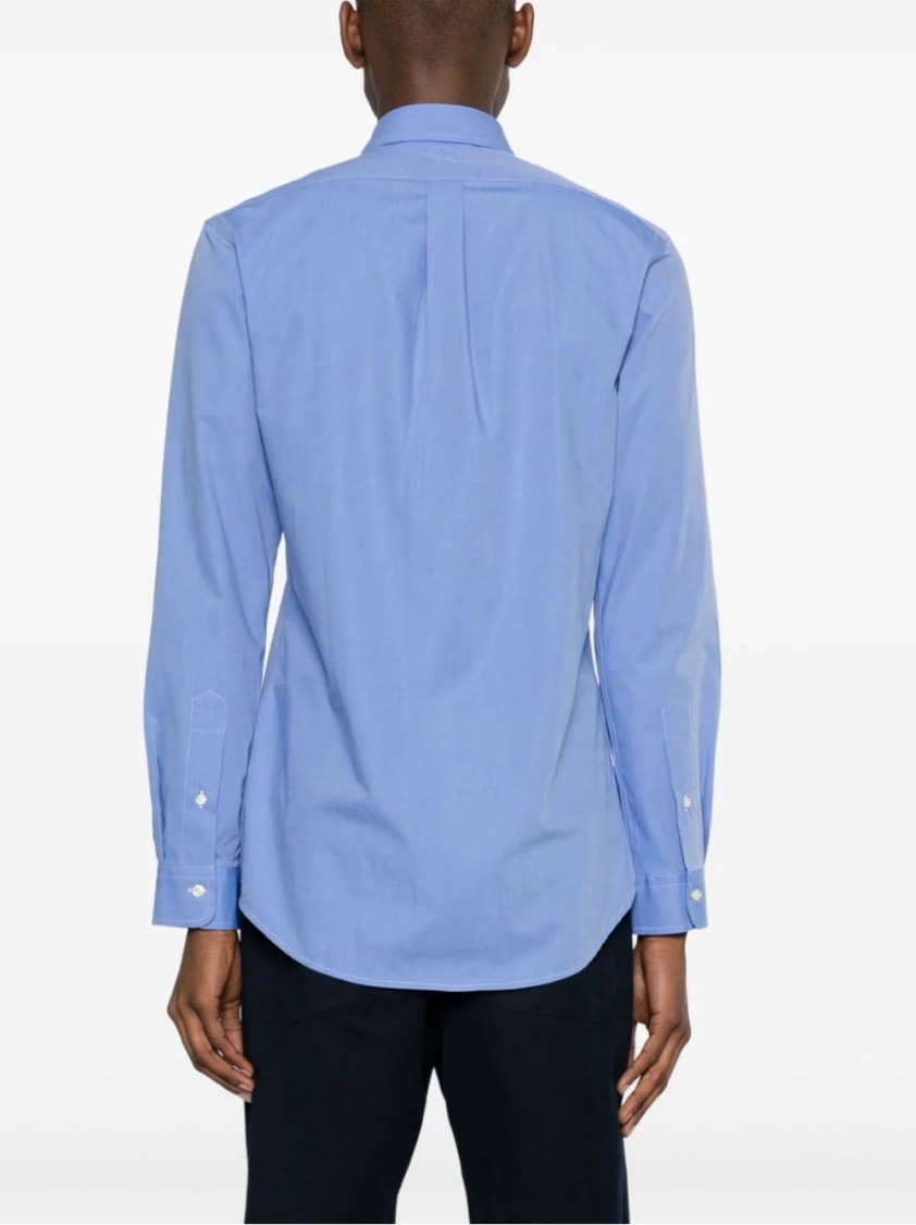 Polo Ralph Lauren Tailored Long Sleeve Sport Shirt In Blue