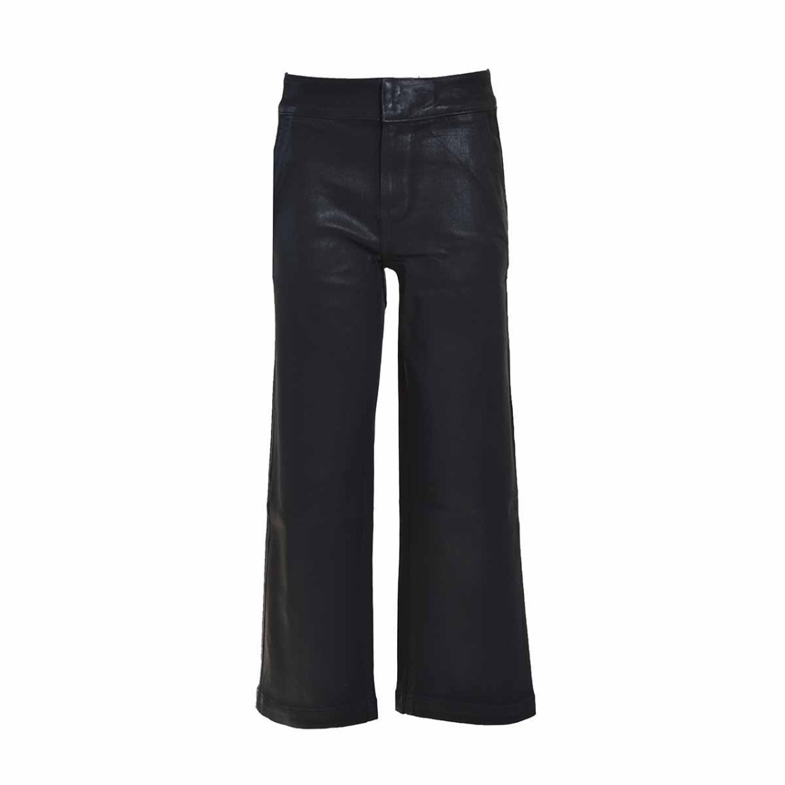 Shop Paige Jeans Culotte Nellie Spread Black Luxe Coating