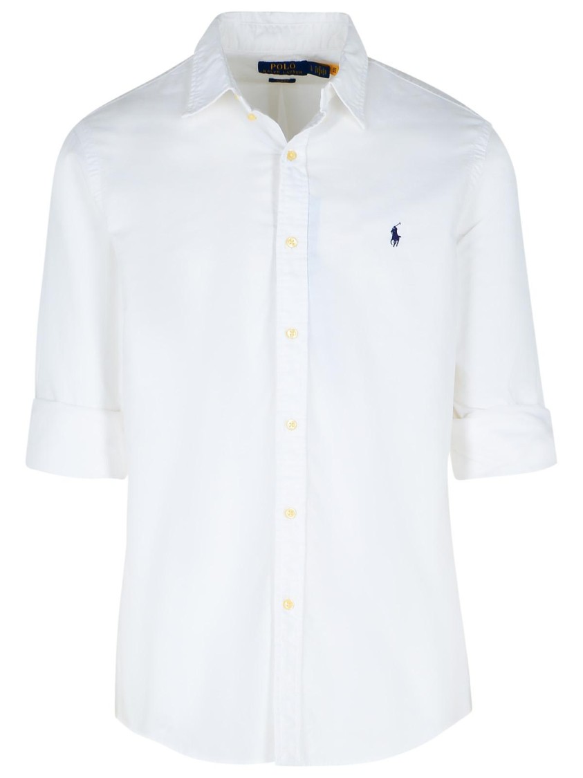Shop Polo Ralph Lauren White Cotton Shirt