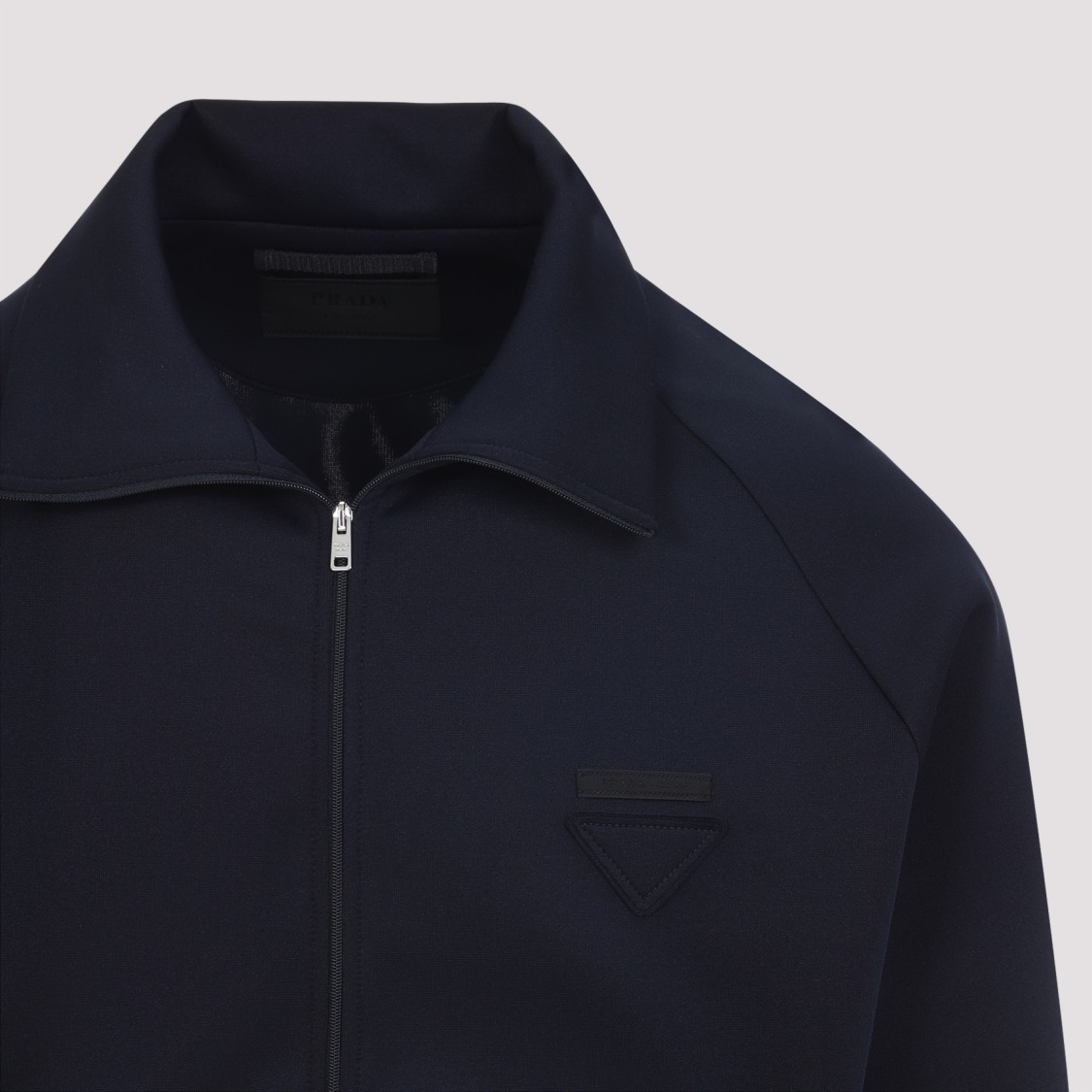 Prada Tech Fabric Sweatshirt With Raglan Sleeves In Blue