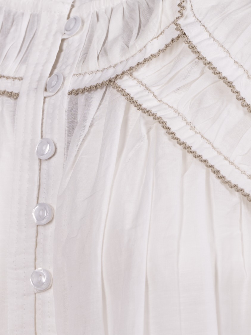 Isabel Marant Étoile Delicate Ruffled White Shirt With Button-down Front In White
