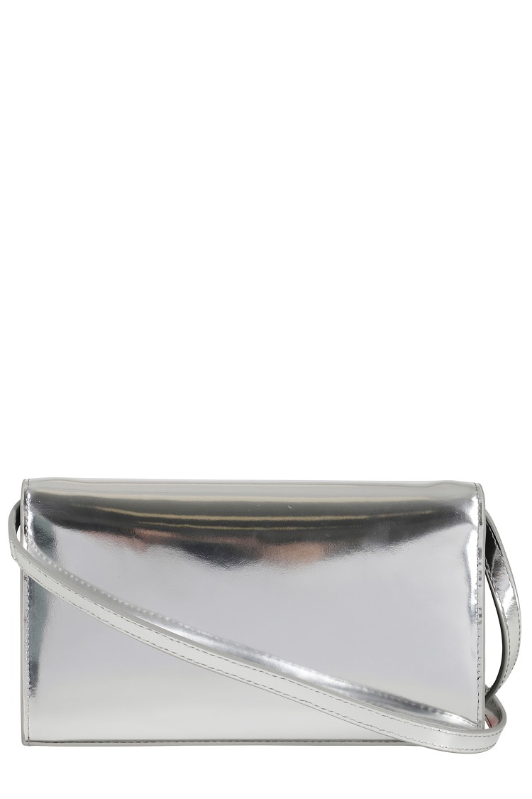 Diesel 1dr Wallet Strap With Adjustable Shoulder Strap And Oval D Plaque In Gray