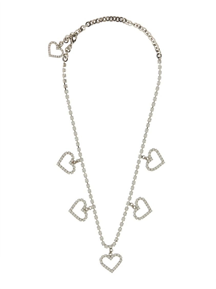 Alessandra Rich Crystal-embellished Heart Pendant Necklace