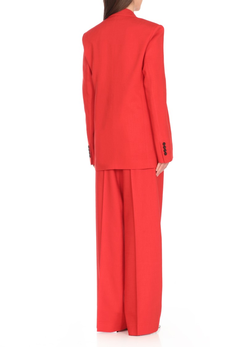 Msgm Single Breast Viscose Blend Blazer In Red