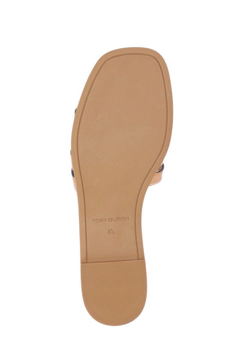 Shop Tory Burch Beige Ines Cage Slide Slippers In Brown