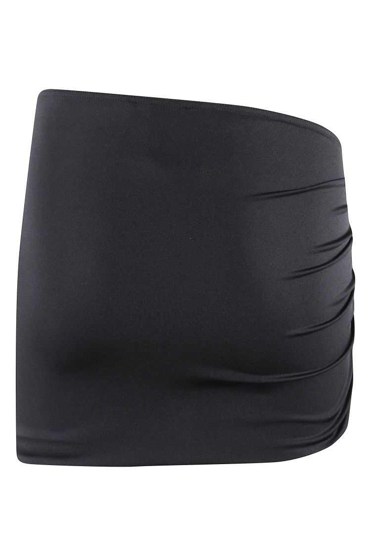 BALMAIN BALMAIN BLACK MINI PAREO WITH DRAPED SIDE