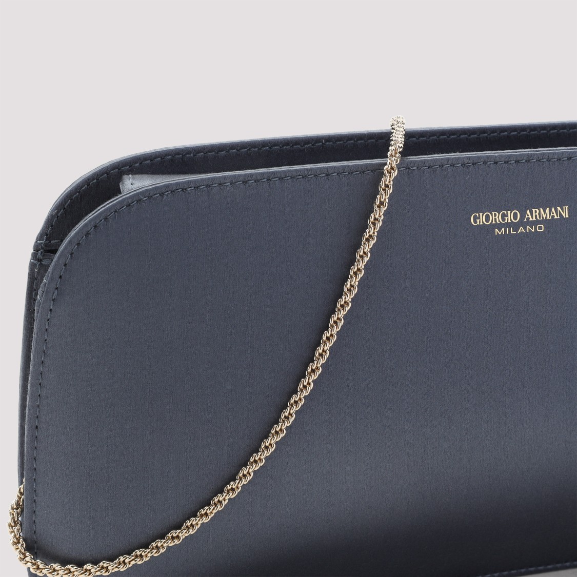 Giorgio Armani Grey Handbag With Delicate Chain Strap In Gray