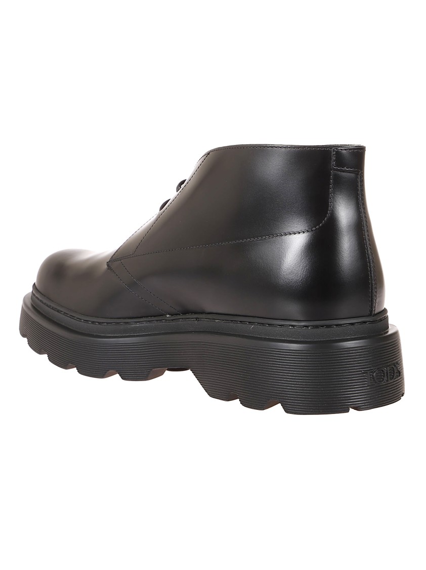 Tod's Leather Shoes With Sole And Lace-up Closure In Black