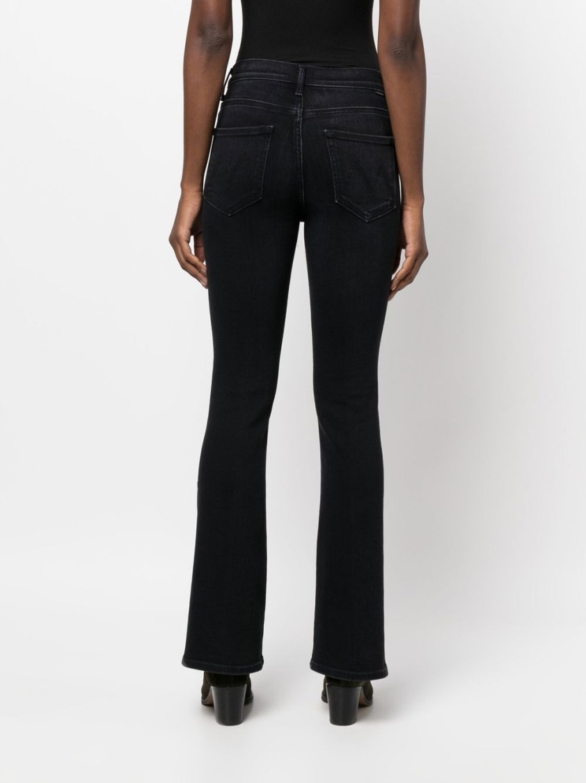 Mother Weekender Flare Leg Jeans In Deep End In Black