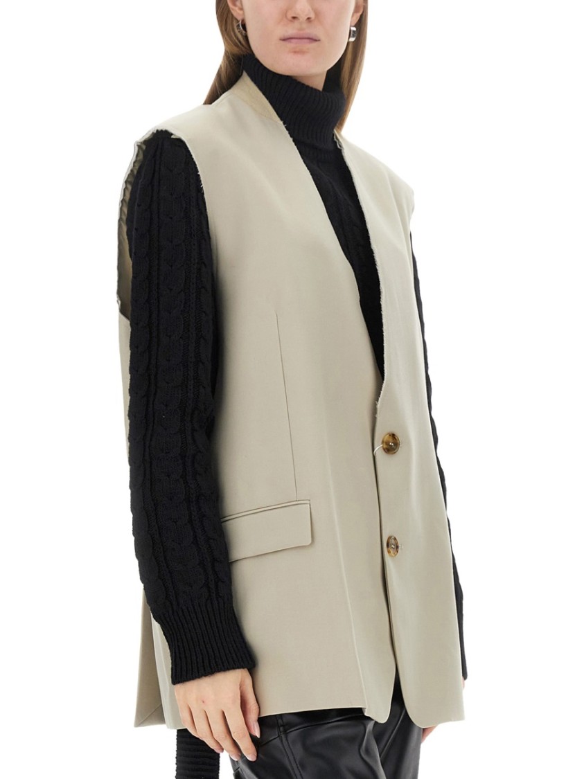 Mm6 Maison Margiela Mm6 By Maison Margiela Single-breasted Vest In Neutrals