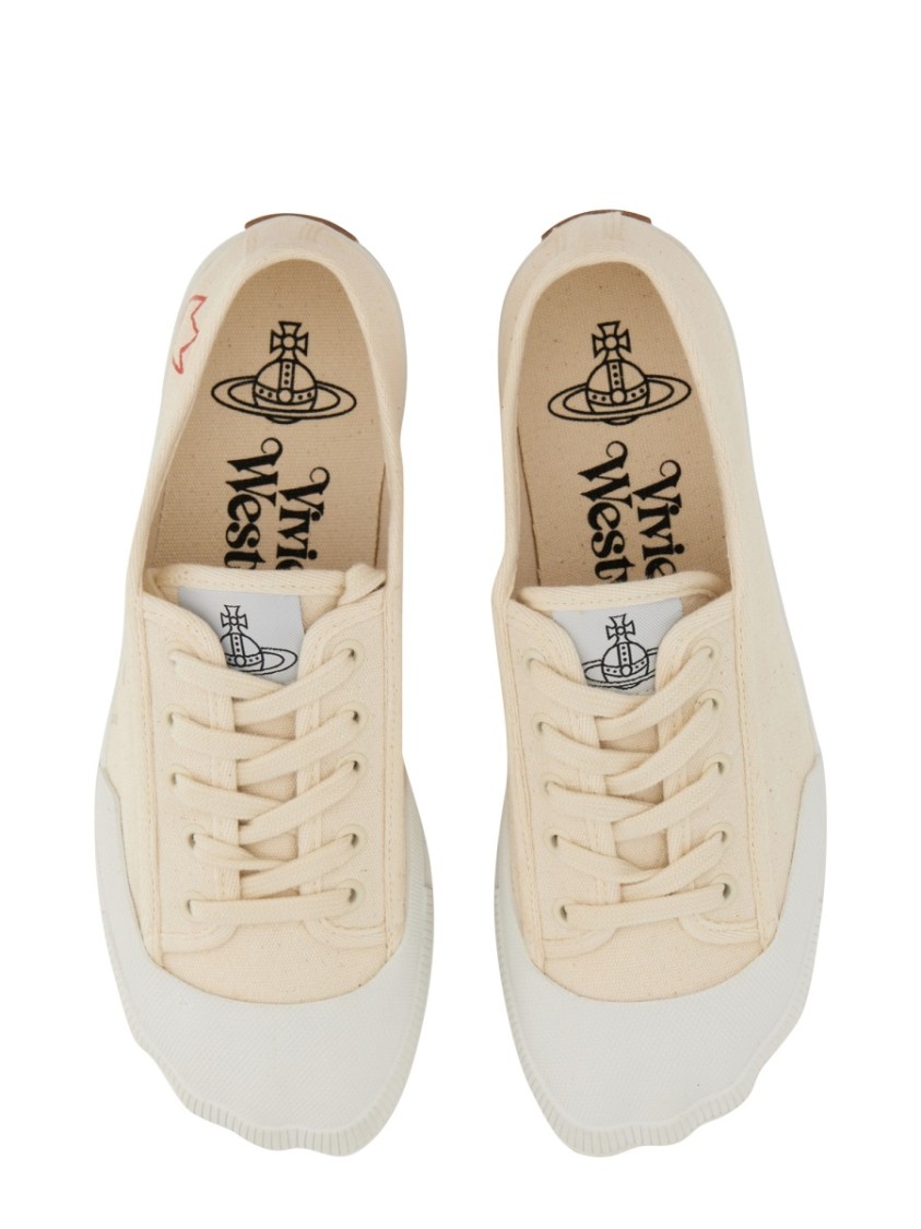 Vivienne Westwood Logo-print Low-top Sneakers In Neutrals