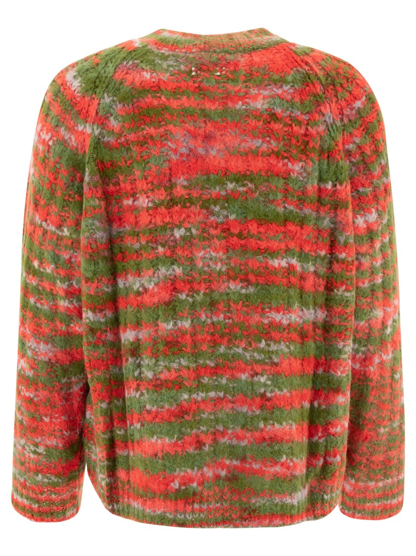 Bode Striped Alpaca And Merino Wool Blend Knitwear In Animal Print