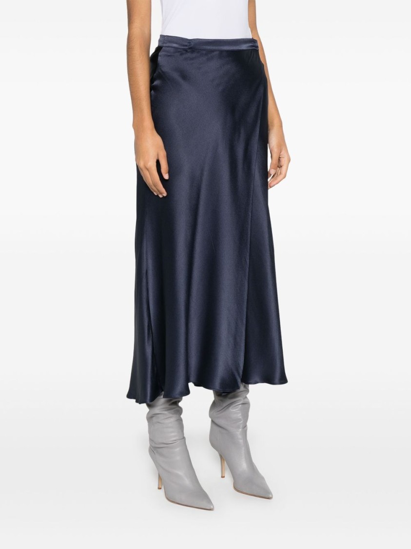 Semicouture Semi Couture Flowing Blue Wrap Maxi Skirt In Blue
