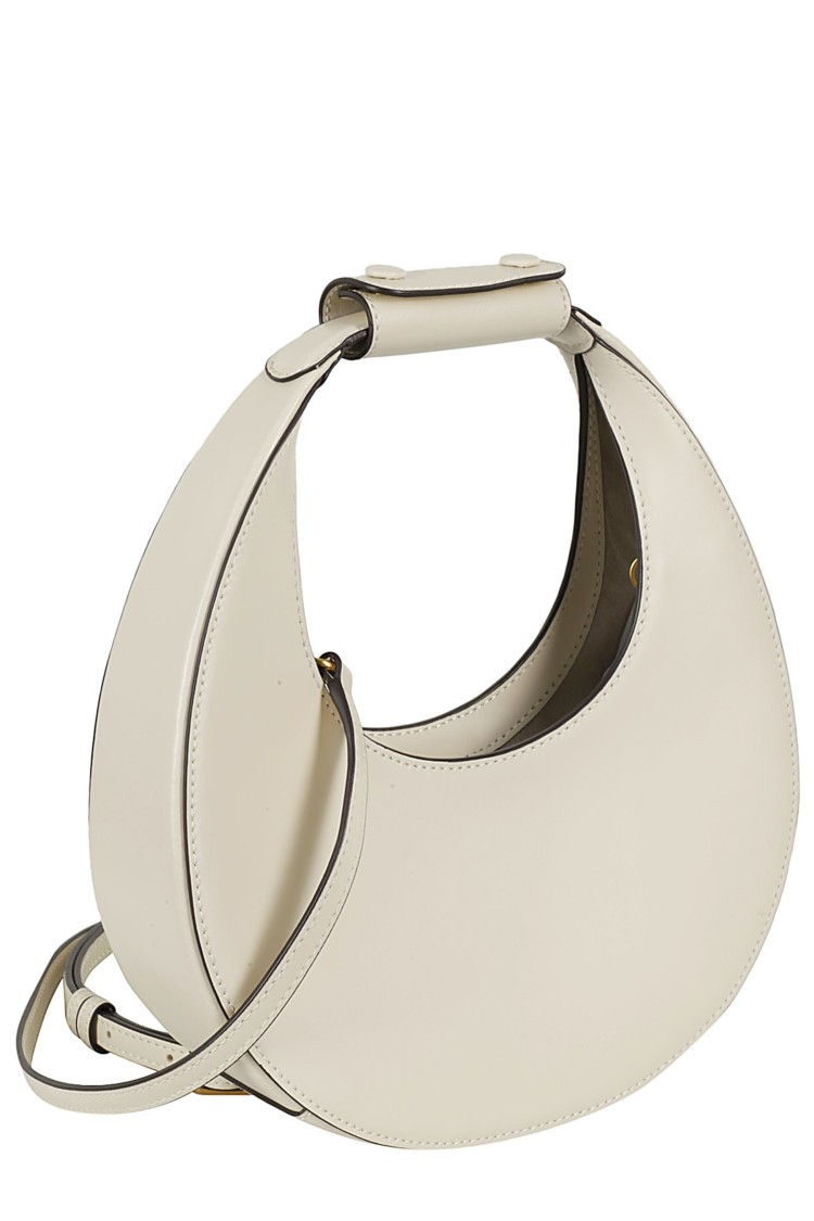 Staud Crescent-shaped Cream Leather Mini Moon Bag