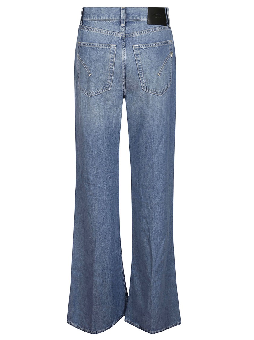 Dondup Five-pocket Wide Leg Jeans With Regular Waist In Blue