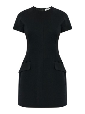 Sportmax Black Virgin Wool Coat With Scarf Neckline | THE LIST