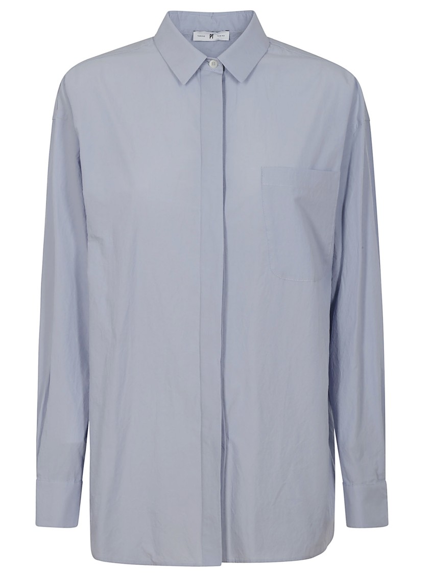 PT TORINO PT TORINO TIMELESS BUTTON-DOWN SHIRT WITH TEXTURED COTTON FABRIC