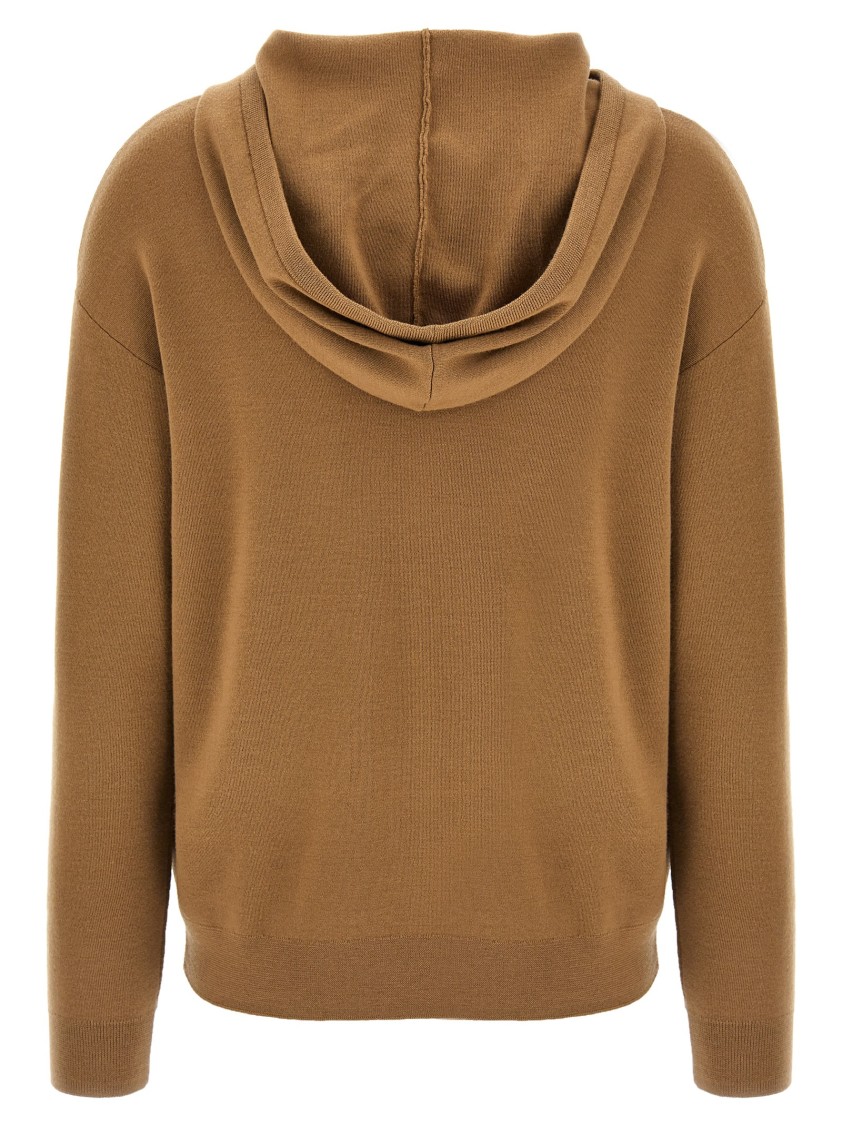 Max Mara Hooded Sweatshirt With Drawstring And Graphic Detail
