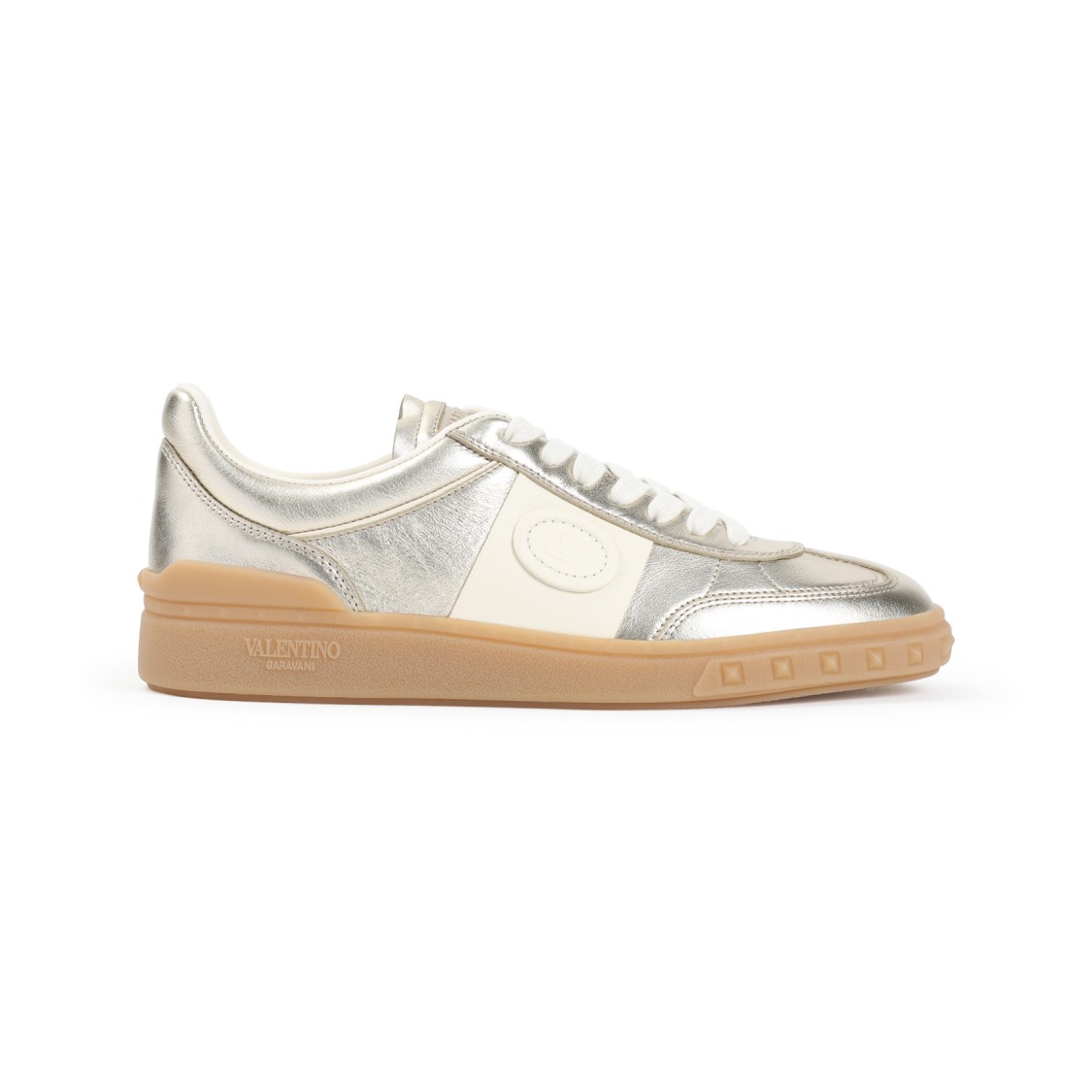 Valentino Garavani Upvillage Panelled Metallic Leather Sneakers In Multicolor
