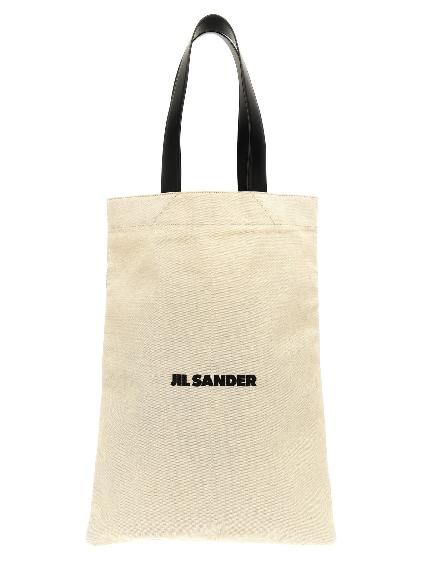 Jil Sander Flat Shopper Large Shopping Bag In Neutral