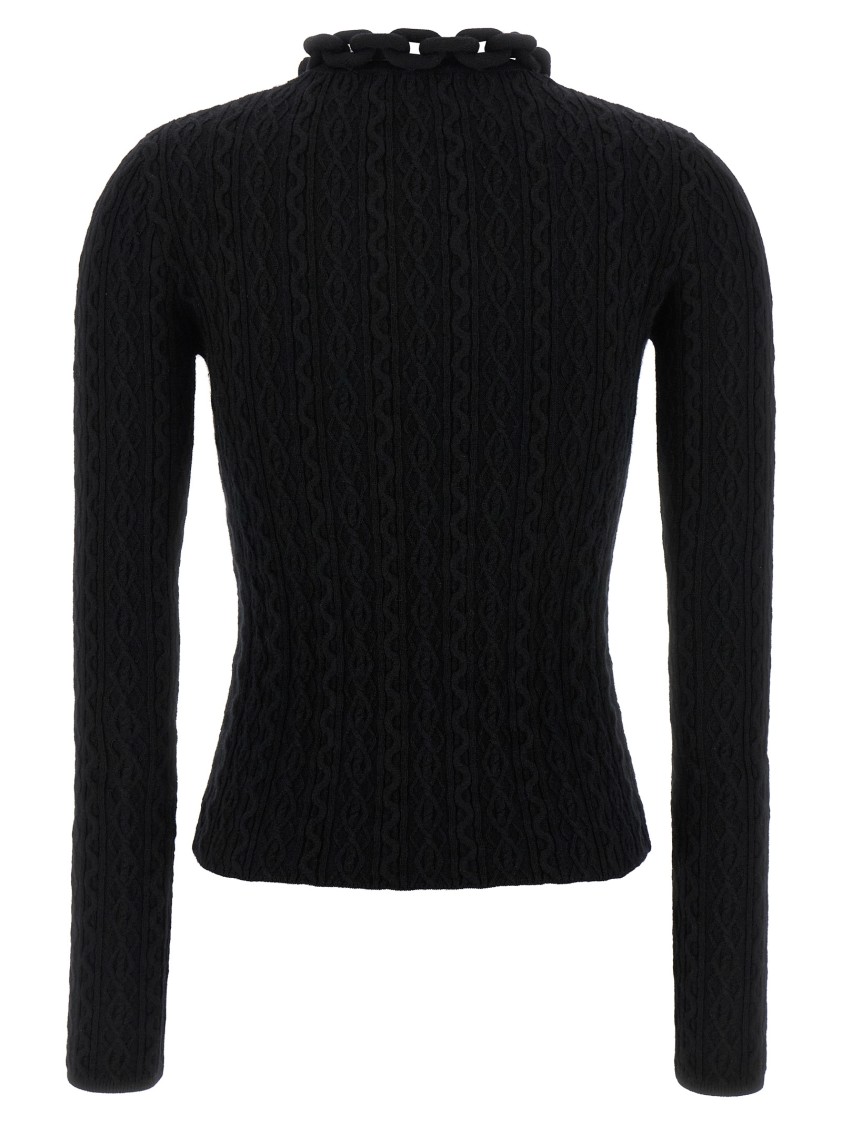 Rabanne Chain-collar Wool-cashmere Sweater In Black