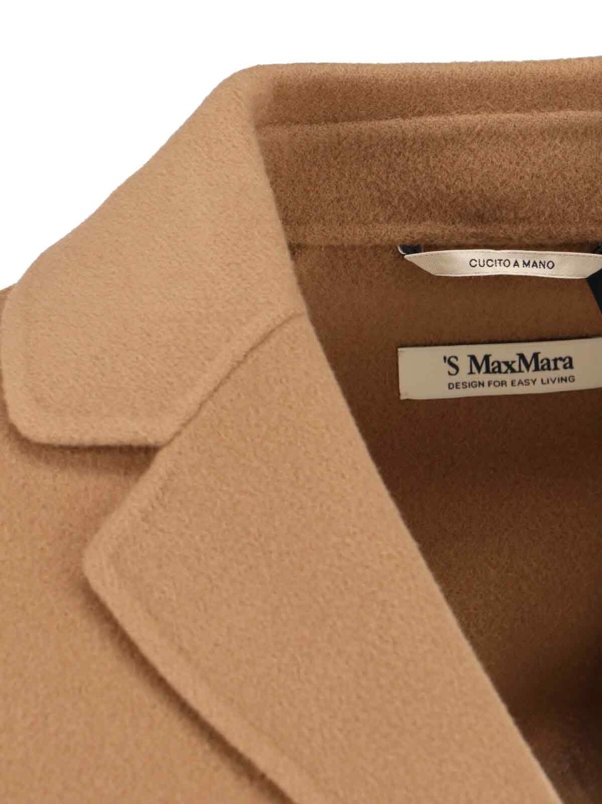 Max Mara Short Virgin Wool Coat With Classic Lapel In Multi