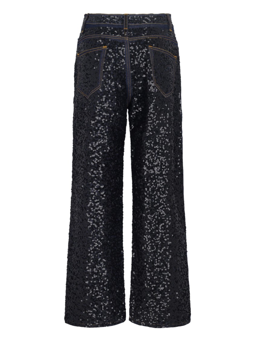 P.a.r.o.s.h Straight Jeans With Guff Sequins