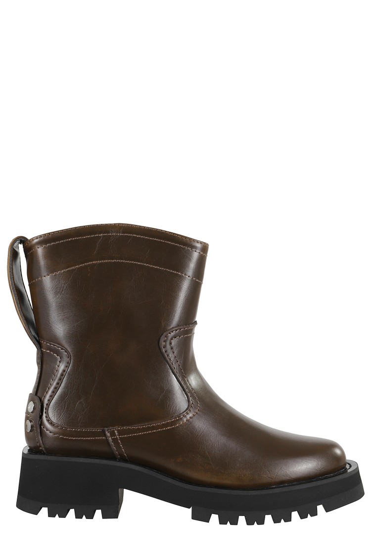 Ganni Studs Low Boot Crinkle In Black