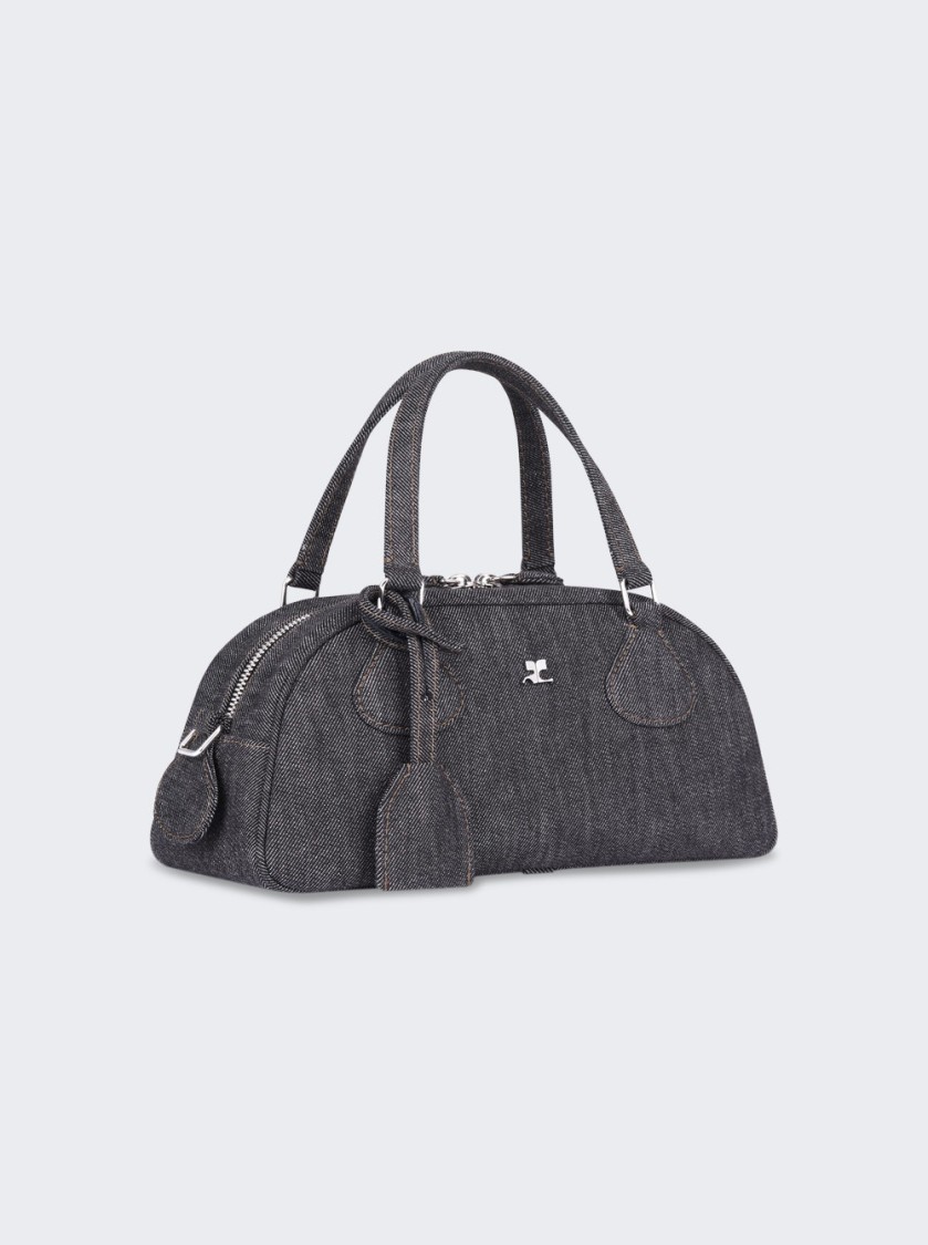 Courrèges Friday Denim Bowling Bag Dark Heather Grey