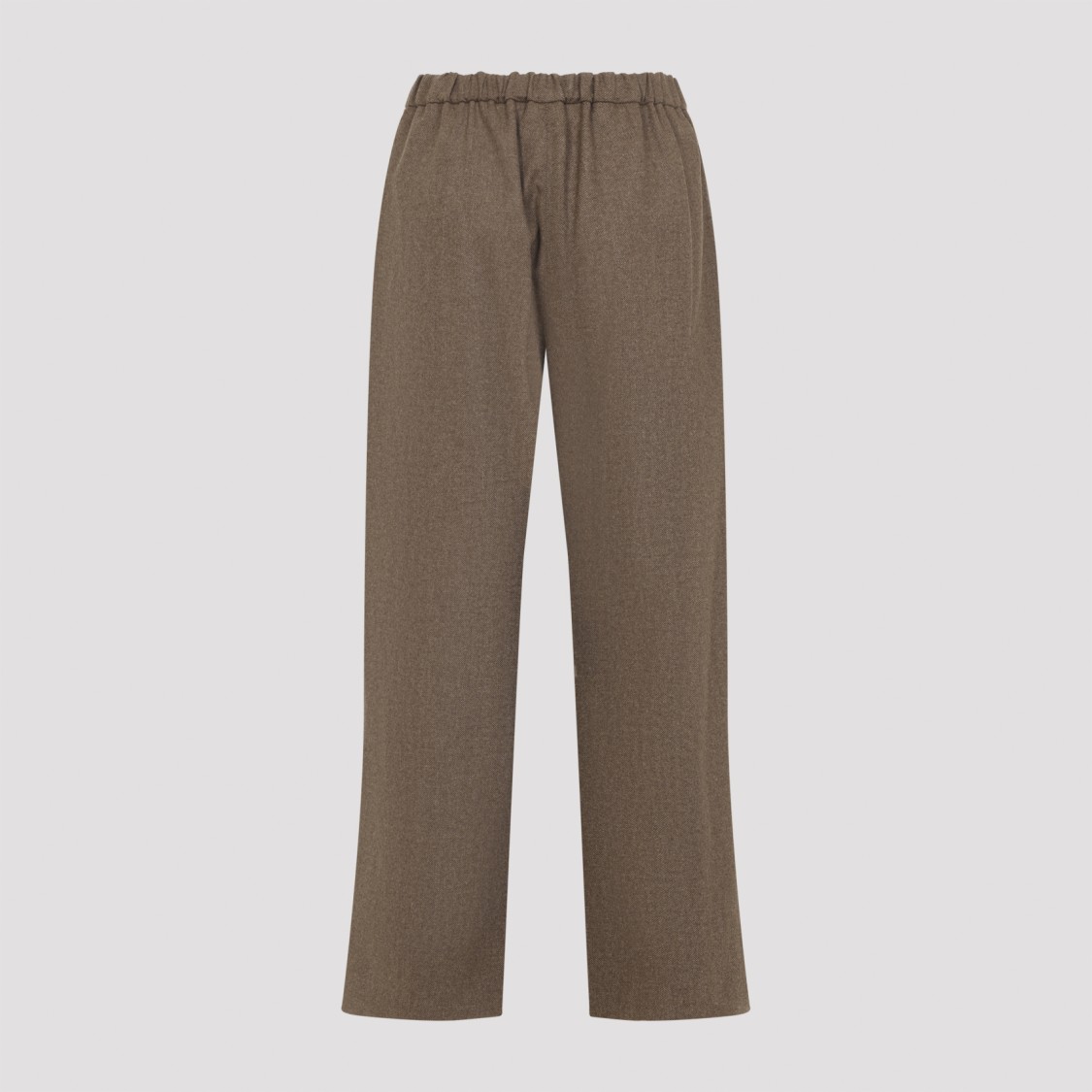 Max Mara Mink Brown Virgin Wool Livio Cropped Pants In Brown