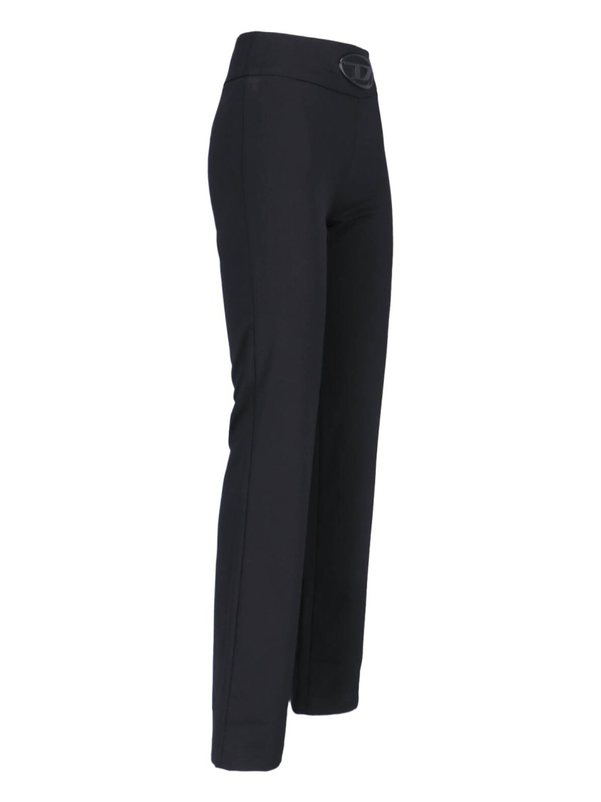 DIESEL DIESEL HIGH-WAISTED BOOTCUT TROUSERS WITH SUBTLE CUT-OUT DETAIL