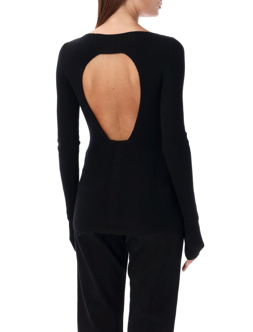 Rick Owens Black Boat Neck Top